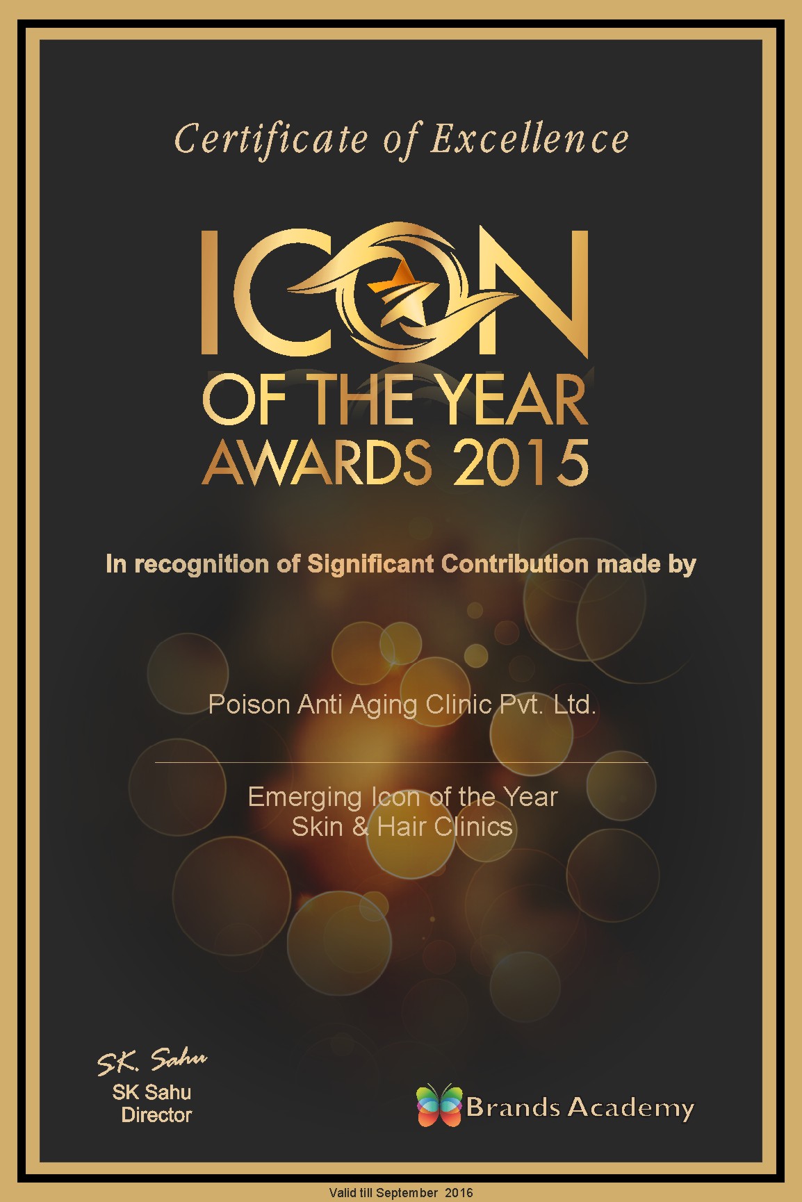 ICON Award Certificate